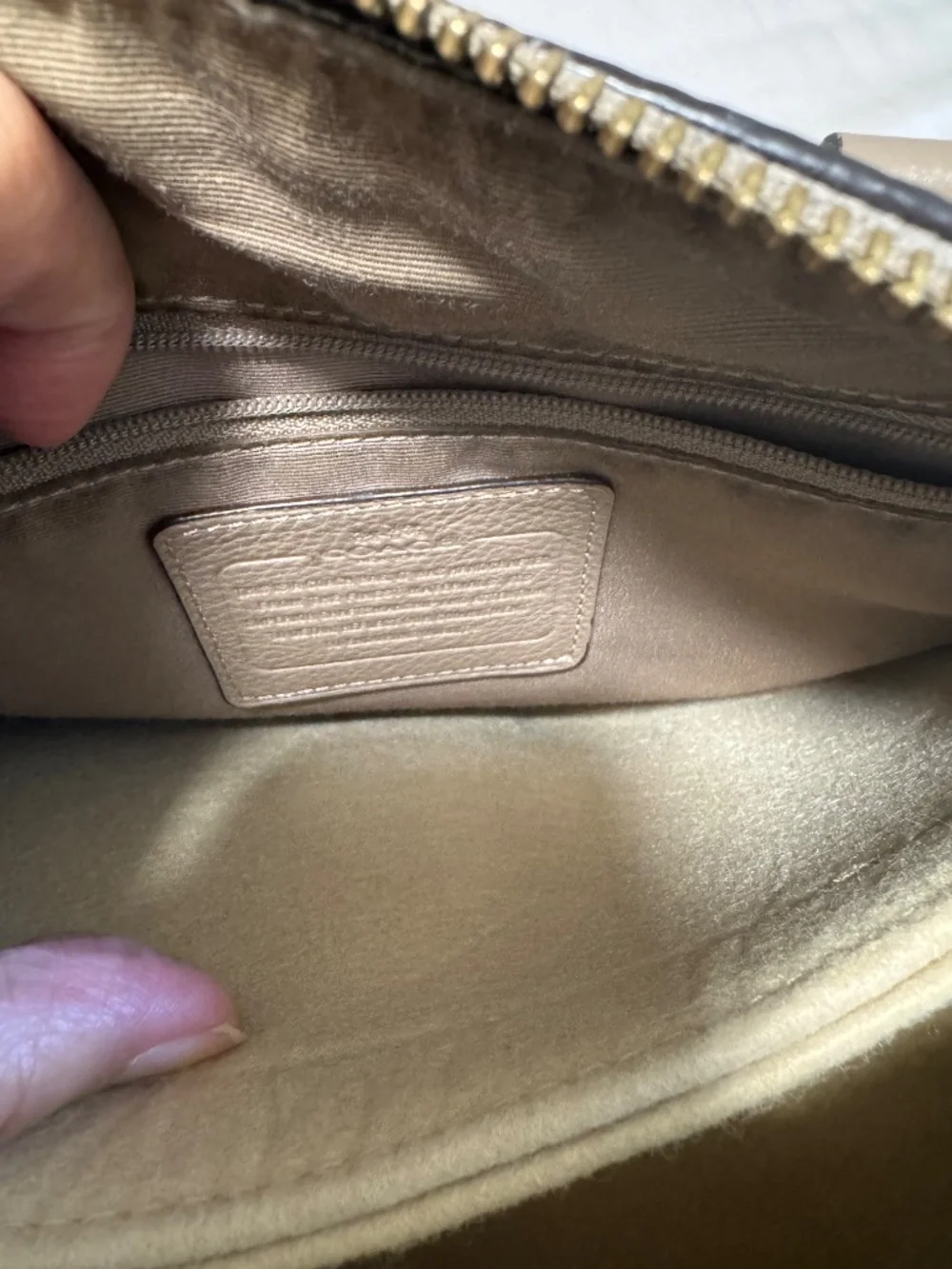 Coach Taupe Pebbled Leather Satchel / Shoulder Bag